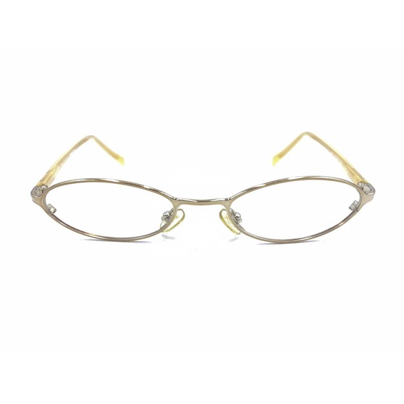 Gucci GG 1668 838 Gold Yellow Oval Eyeglasses Frames 49-19 135 Italy Designer - Picture 6 of 12